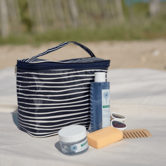 Vanity grand rayé ivoire marine