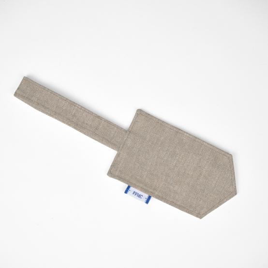 Etiquette bagage lin argenté