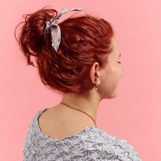 Chouchou nœud  rose grenadine