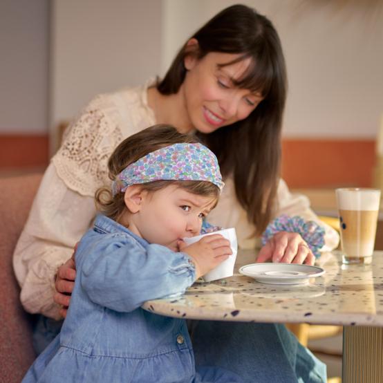 Bandeau fichu Enfant pastel fleuri