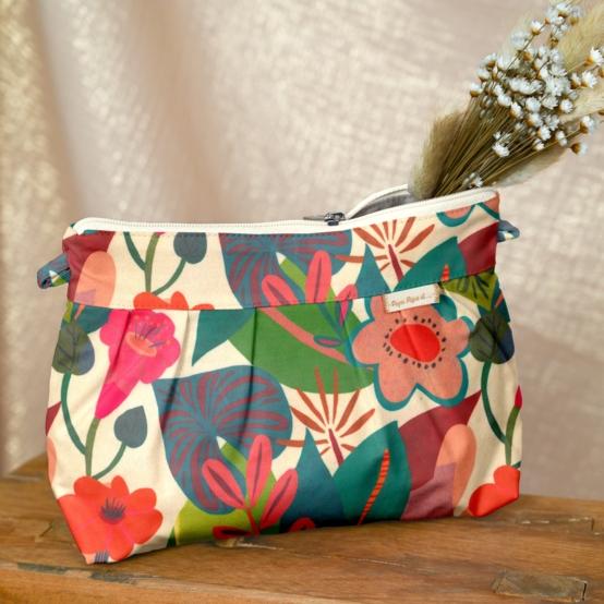 Pochette plissée fleurs des iles