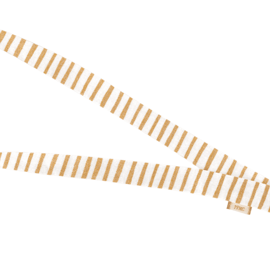 Porte-clés collier rayé or blanc