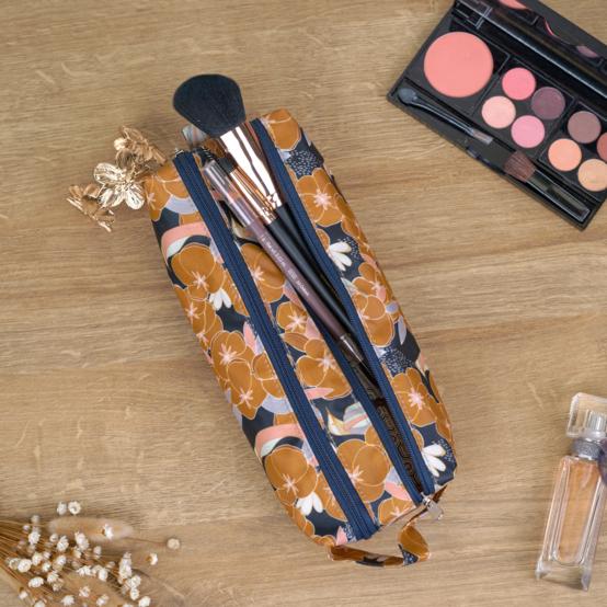 Trousse double compartiment coton d'or