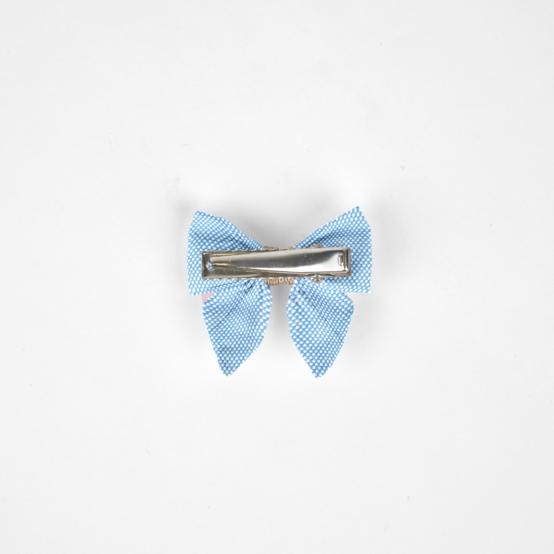 Barrette Mini Noeud Papillon oxford ciel