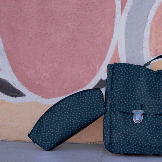 Trousse scolaire bulle bronze marine