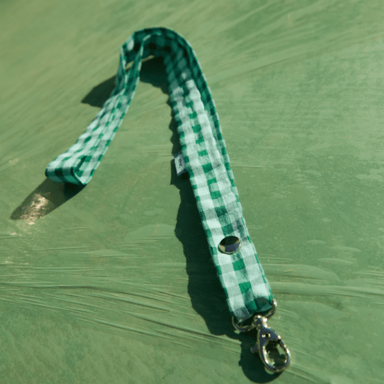 Porte-clés collier vichy vert menthe
