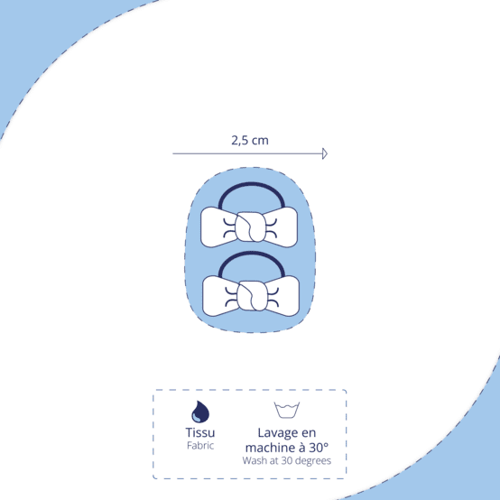 Elastiques Mousse Petit Noeud fuchsia pailleté