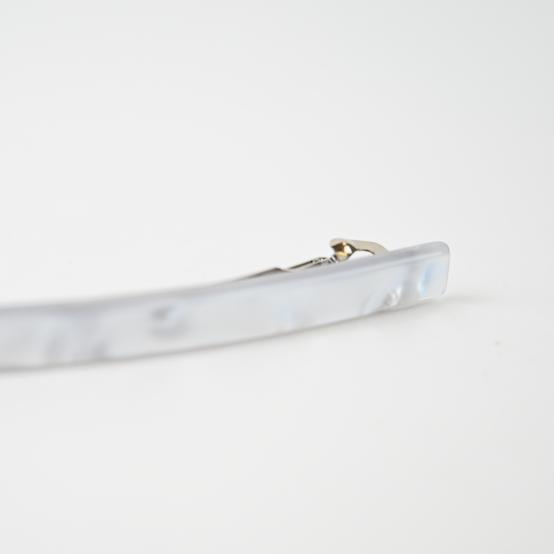 Barrette fine longue blanc nacré
