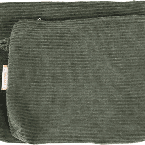 Pochette tissu velours côtelé kaki