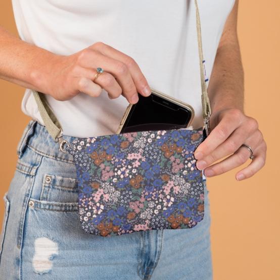 Mini pochette tissu monet lilas