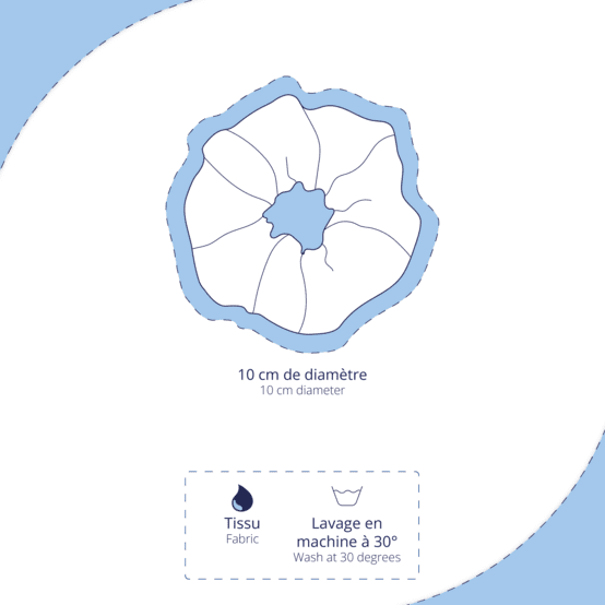 Chouchou velours bleu jean