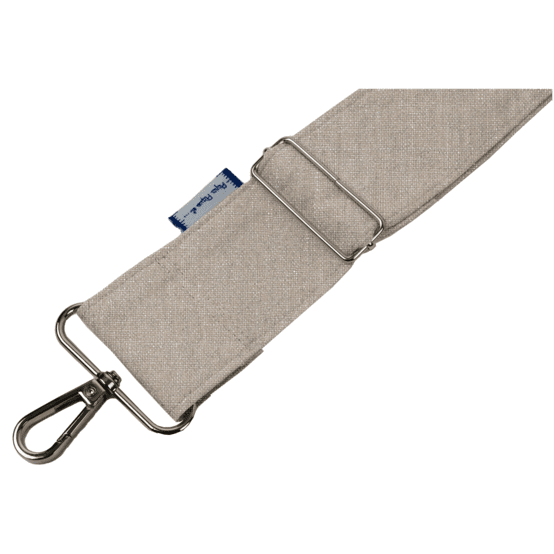 Bandoulière large lin argenté