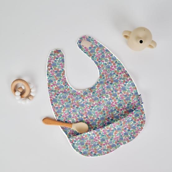 Bavoir tissu plastifié pastel fleuri