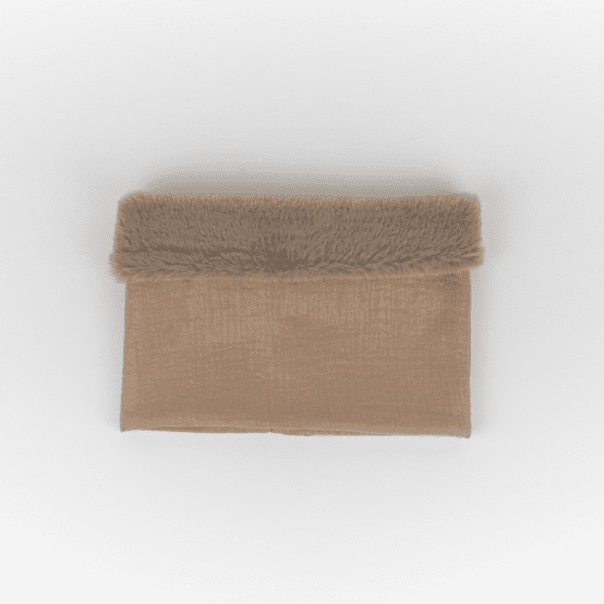 Echarpe tube enfant gaze pailletée camel