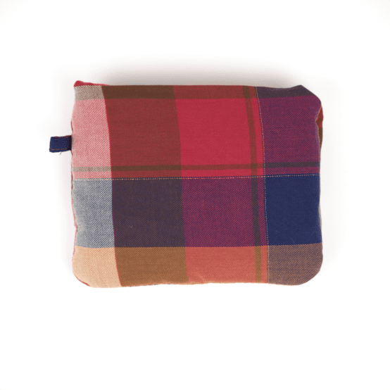 Sac tote bag pliable tartan lurex rubis