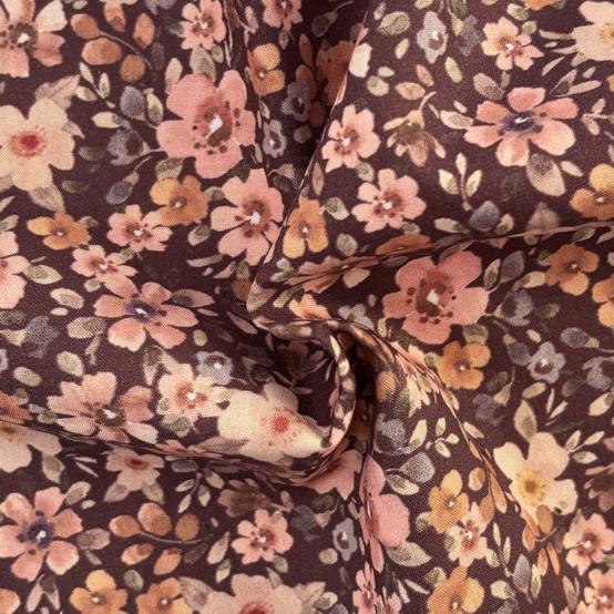 Coupon tissu 1 m ex2648  Rétro bohème chocolat