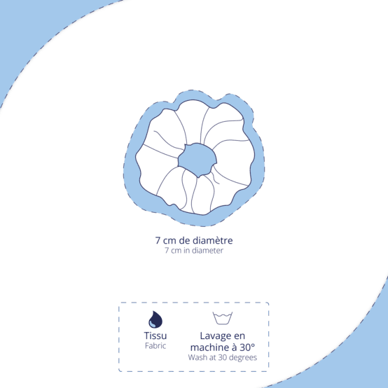 Petit Chouchou velours bleu jean