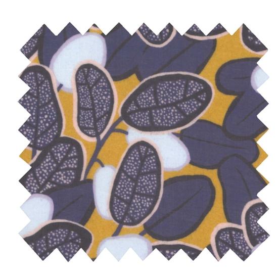 Coupon tissu enduit de 35cm  ex2542 kumquat marine moutarde