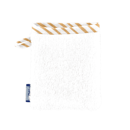 Mini-Gant Démaquillant rayé or blanc