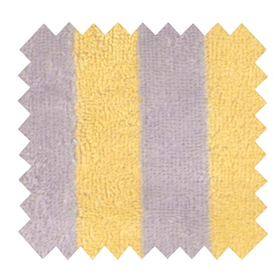 Tissu éponge bambou au mètre ex2538 rayée citron lilas