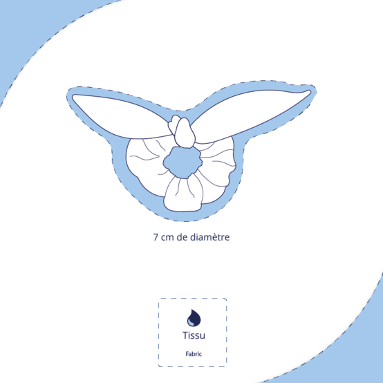 Chouchou nœud  gaze pois or vert canard