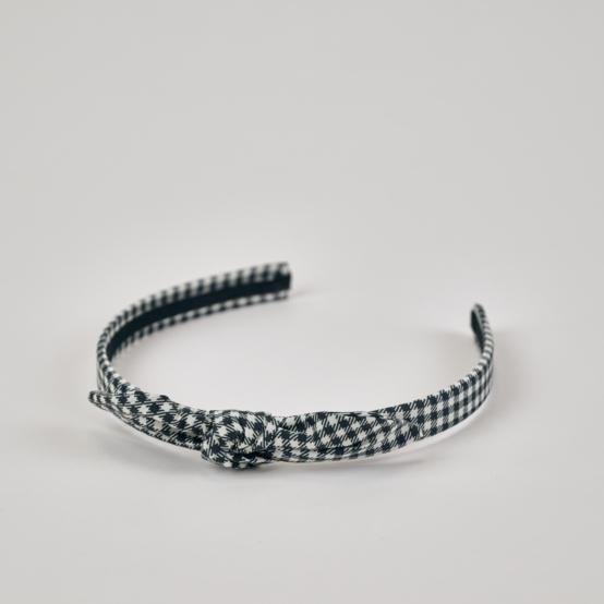 Serre-tête noeud vichy noir