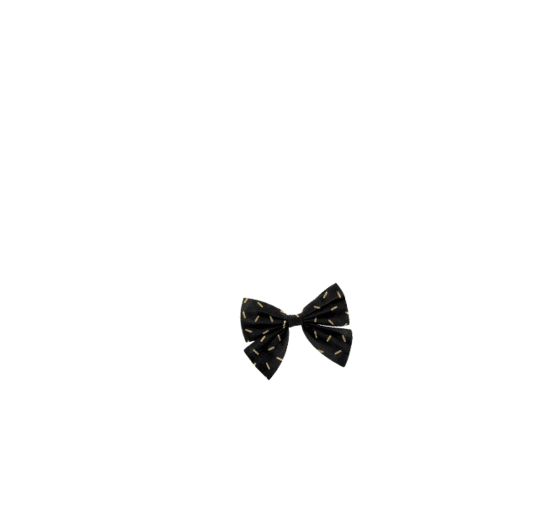 Barrette noeud papillon  paille dorée noir