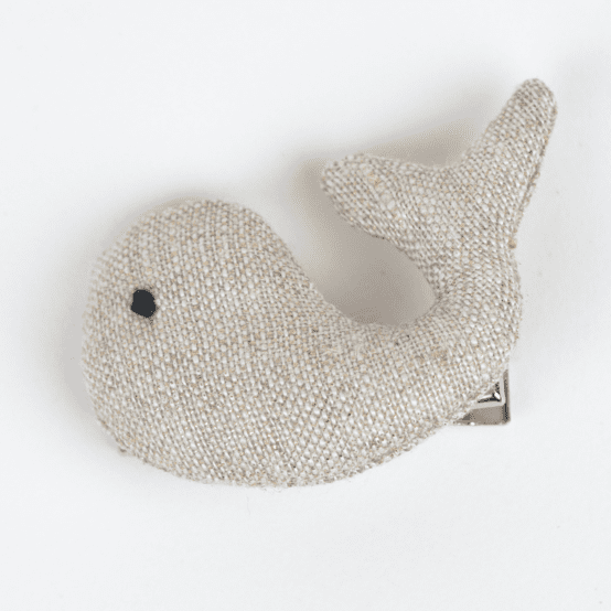 Barrette Baleine  lin pailleté