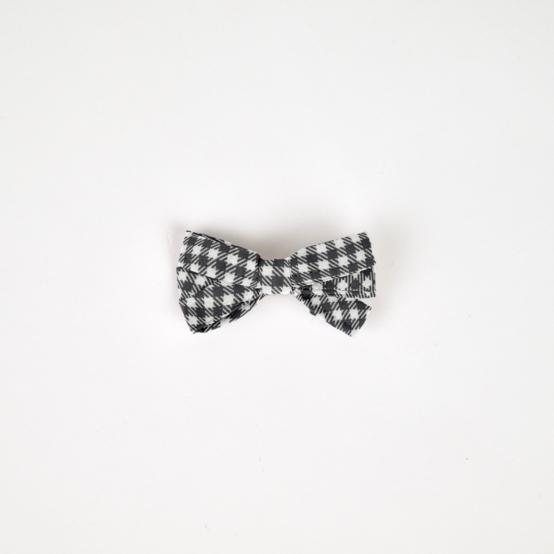 Barrette ruban vichy noir