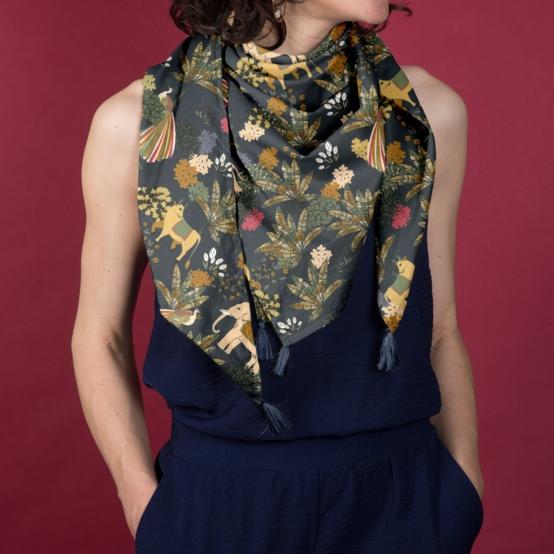 Foulard pompon eden indien