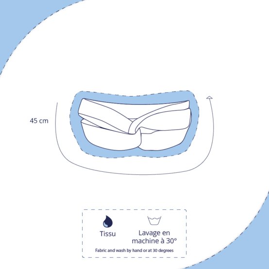 Bandeau croisé enfant 3 - 8 ans Broderie anglaise étoiles blanches