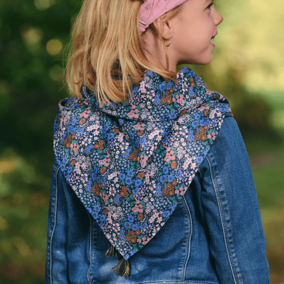 Petit foulard pompon monet lilas