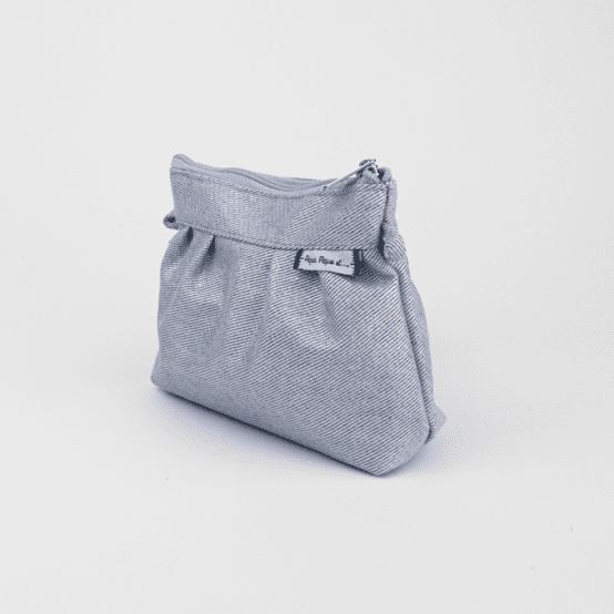 Mini pochette plissée jean irisé