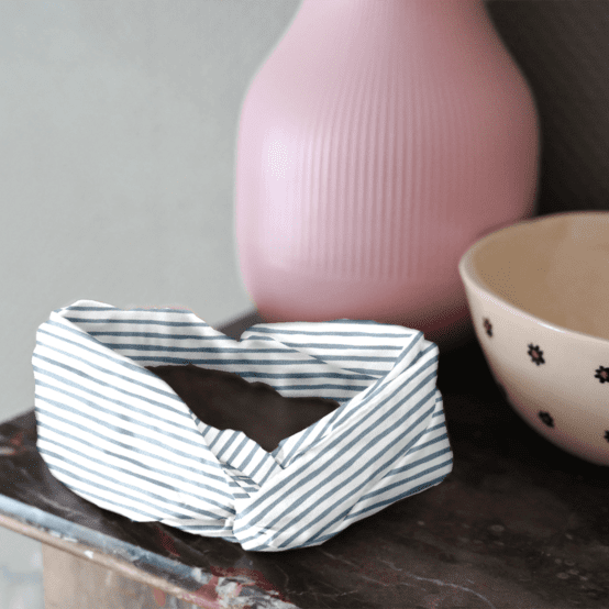 Bandeau croisé rayé bleu blanc