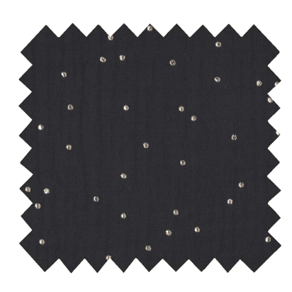 Tissu coton au mètre ex2270 gaze pois or noir