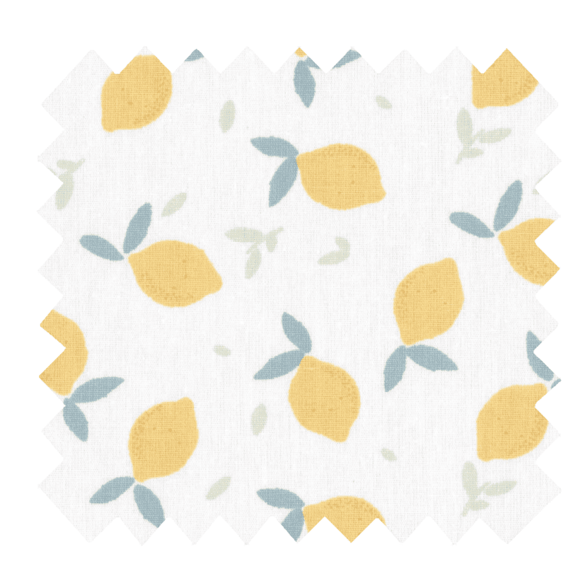 Tissu coton au mètre citrons jaune blanc ex1056