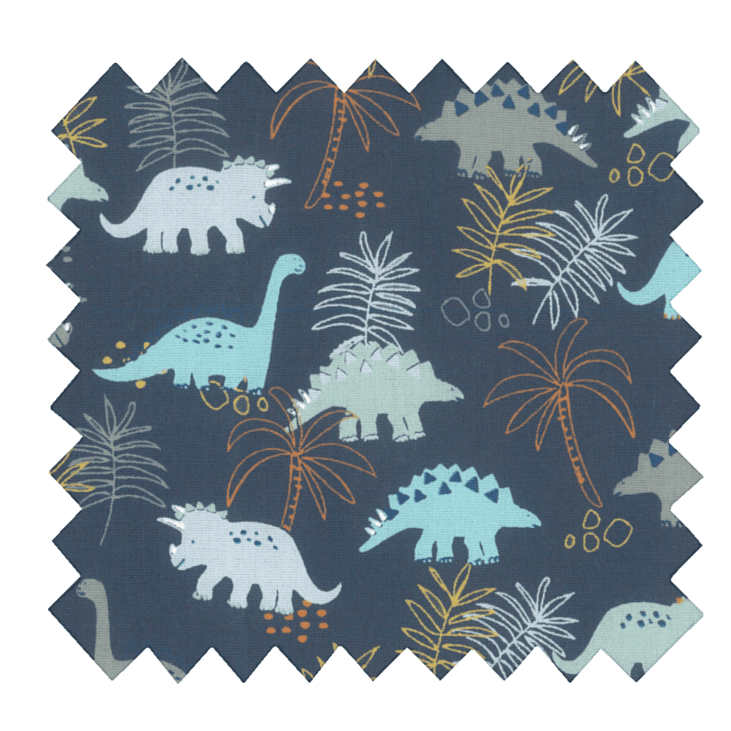 Tissu coton au mètre dino bleu ex1063