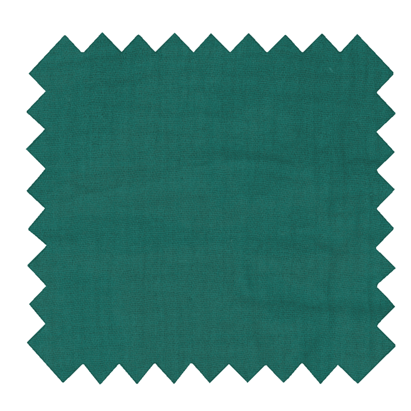 Tissu coton au mètre gaze bleu vert