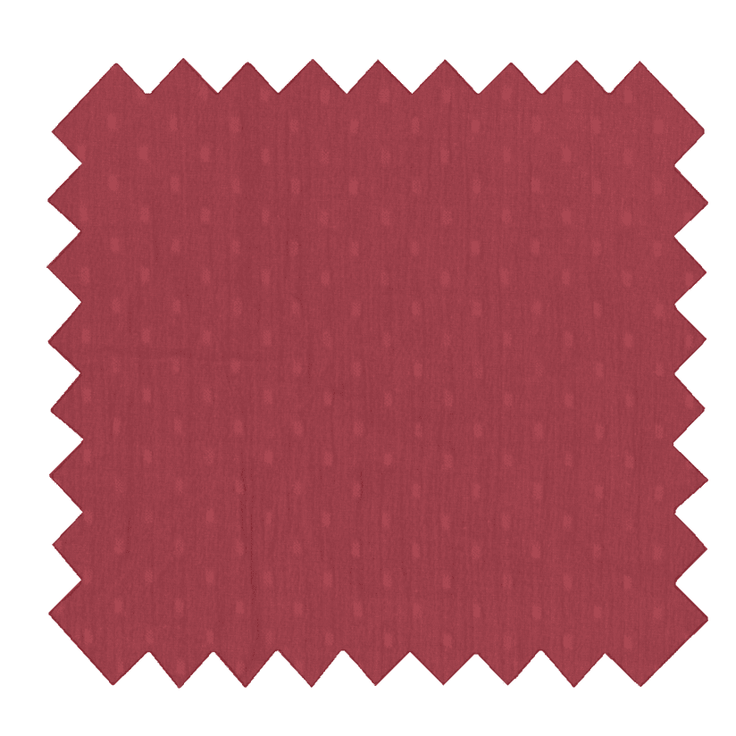 Tissu coton au mètre gaze plumetis terra cotta ex1070