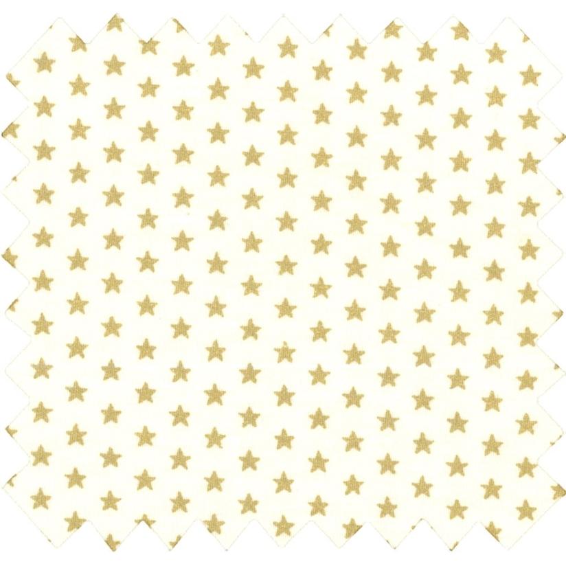 Tissu coton au mètre etoile or ivoire ex1026