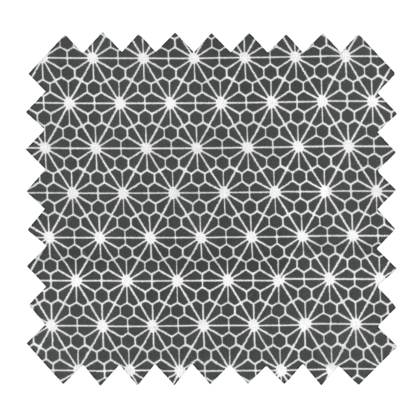 Tissu coton au mètre octogone noir ex1003