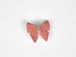 Barrette Mini Noeud Papillon gaze pois or rose blush