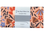 Coupon tissu 50 cm ex2574 fleuri rétro caramel