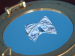 Barrette noeud papillon toile de biche