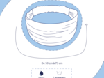 Bandeau fichu Adulte vichy brodé marine