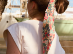 Foulchie long cerise en fleur