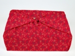 Furoshiki grand 73 x 73 cm ex2557 noel mini feuillage houx or rouge