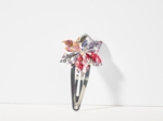 Barrette clic-clac fleur étoile porcelaine rosée