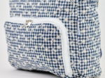 Sac à dos pliable Gaby vichy brodé marine
