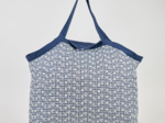 Sac cabas grand vichy brodé marine